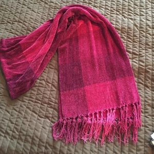 Pink chenille scarf